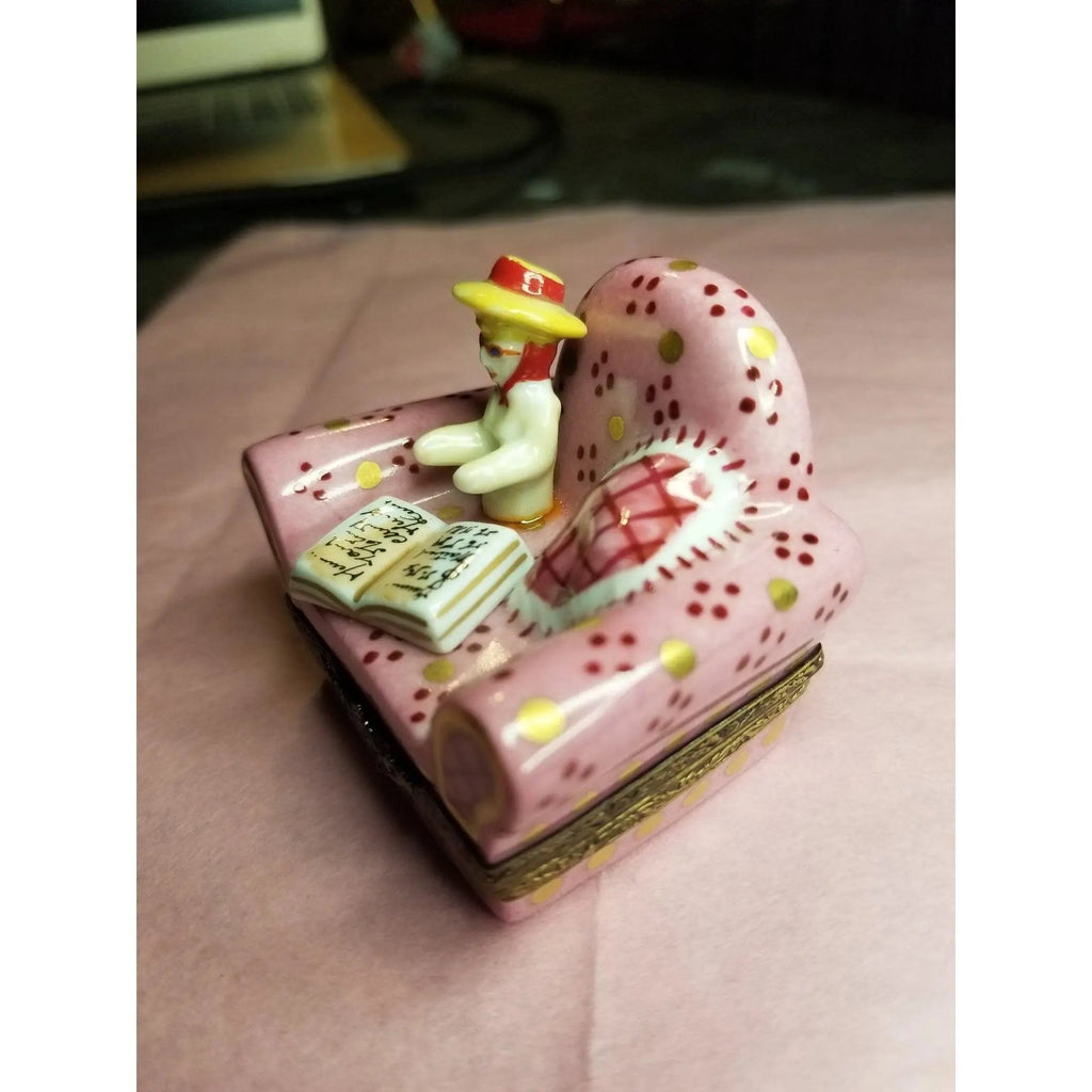 French Woman in Big Pink Chair No. 1 of 750 Limoges Box, view 6