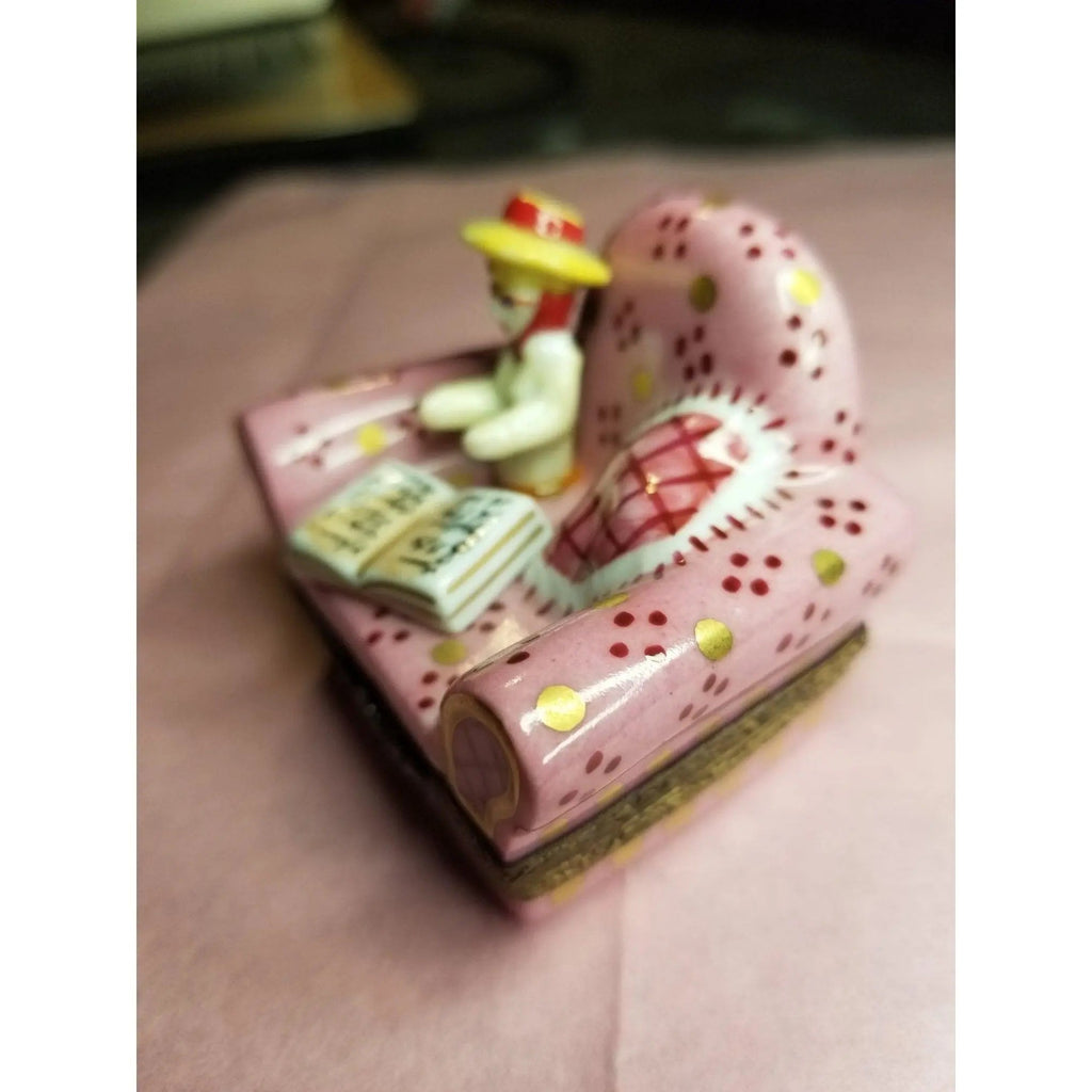 French Woman in Big Pink Chair No. 1 of 750 Limoges Box, view 7