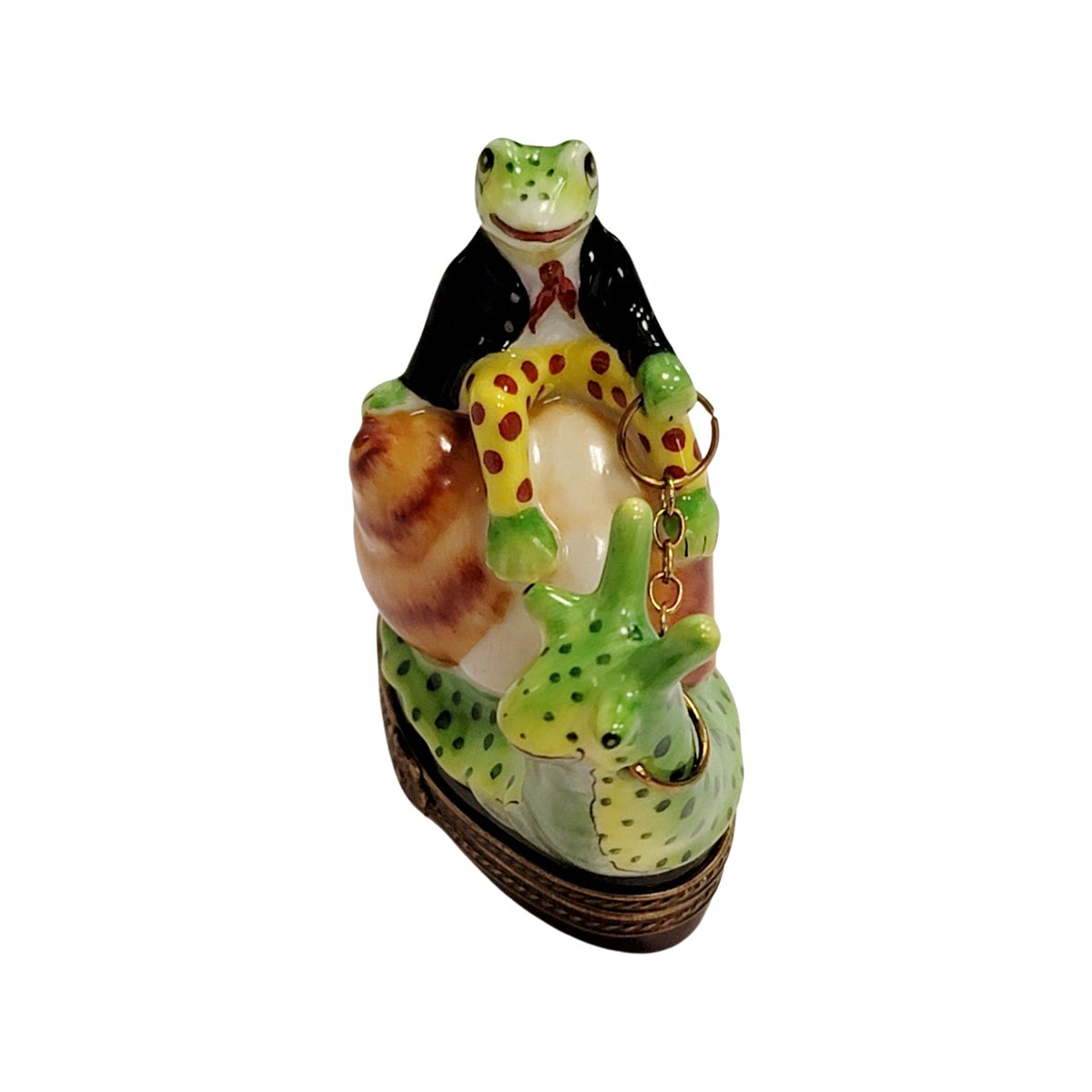 Frog Riding Snail Porcelain Limoges Porcelain Art Object Collectible, view 3