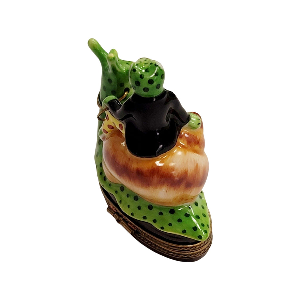 Frog Riding Snail Porcelain Limoges Porcelain Art Object Collectible, view 5