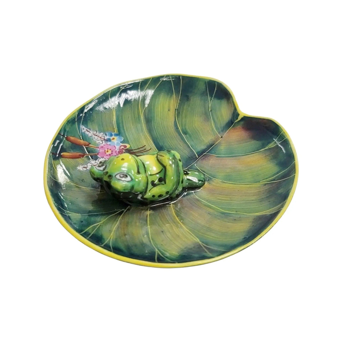 Frog Laying on Lillypad Limoges Box Figurine Collectible, view 5