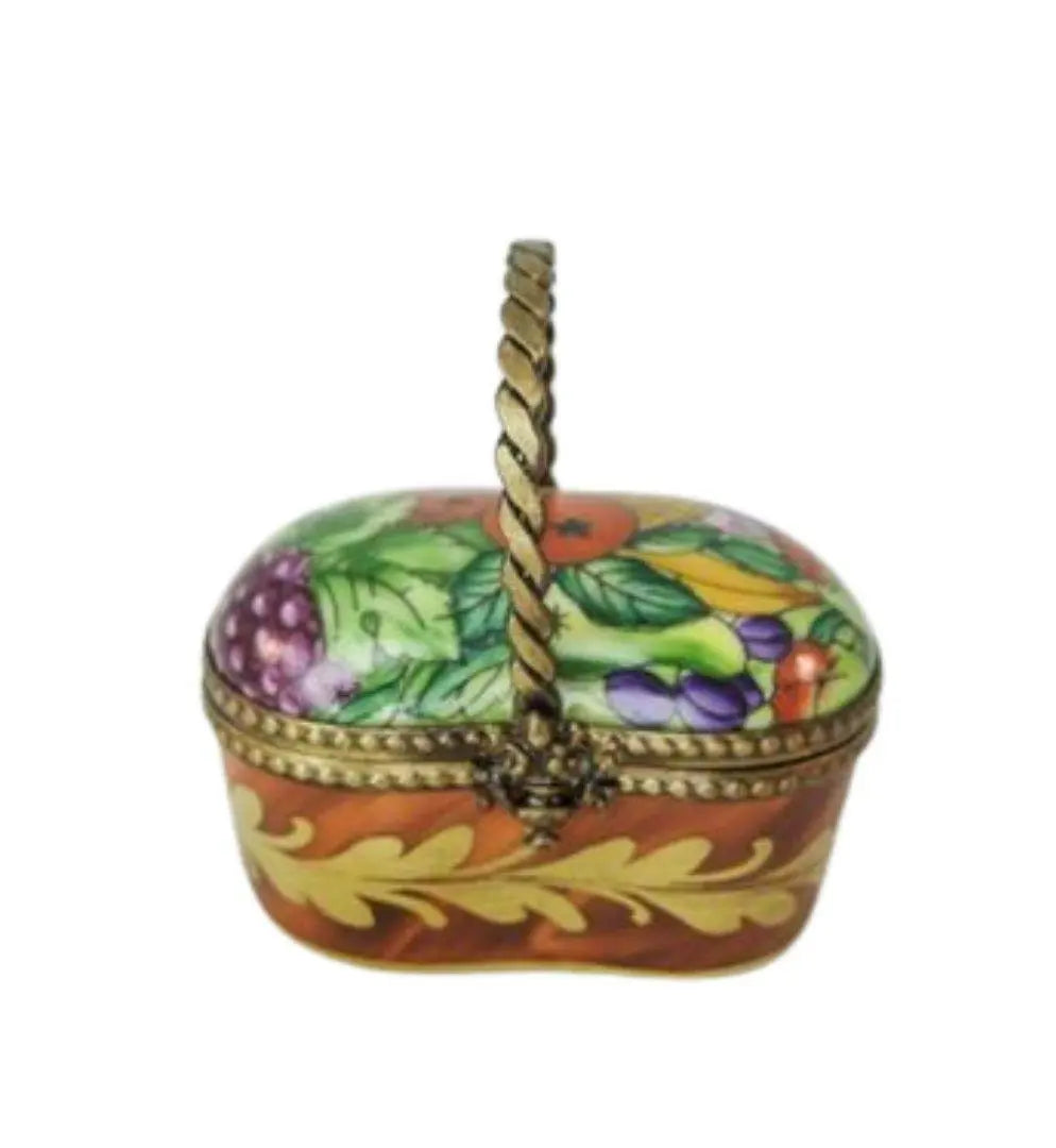 Fruit Basket Limoges Box Figurine, a hand-painted Limoges porcelain gift