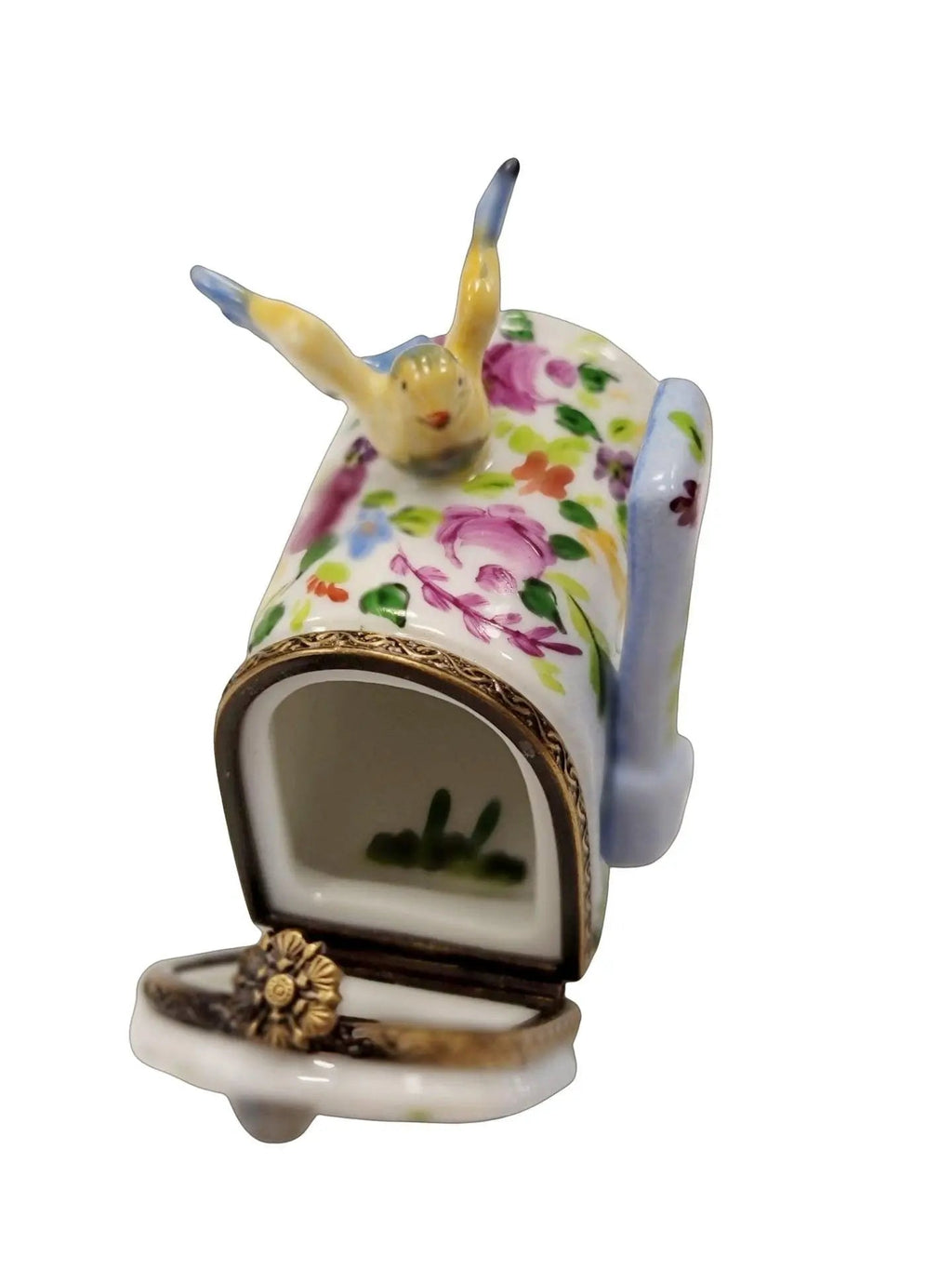 Garden Mailbox W Bird Limoges Box Figurine, view 2