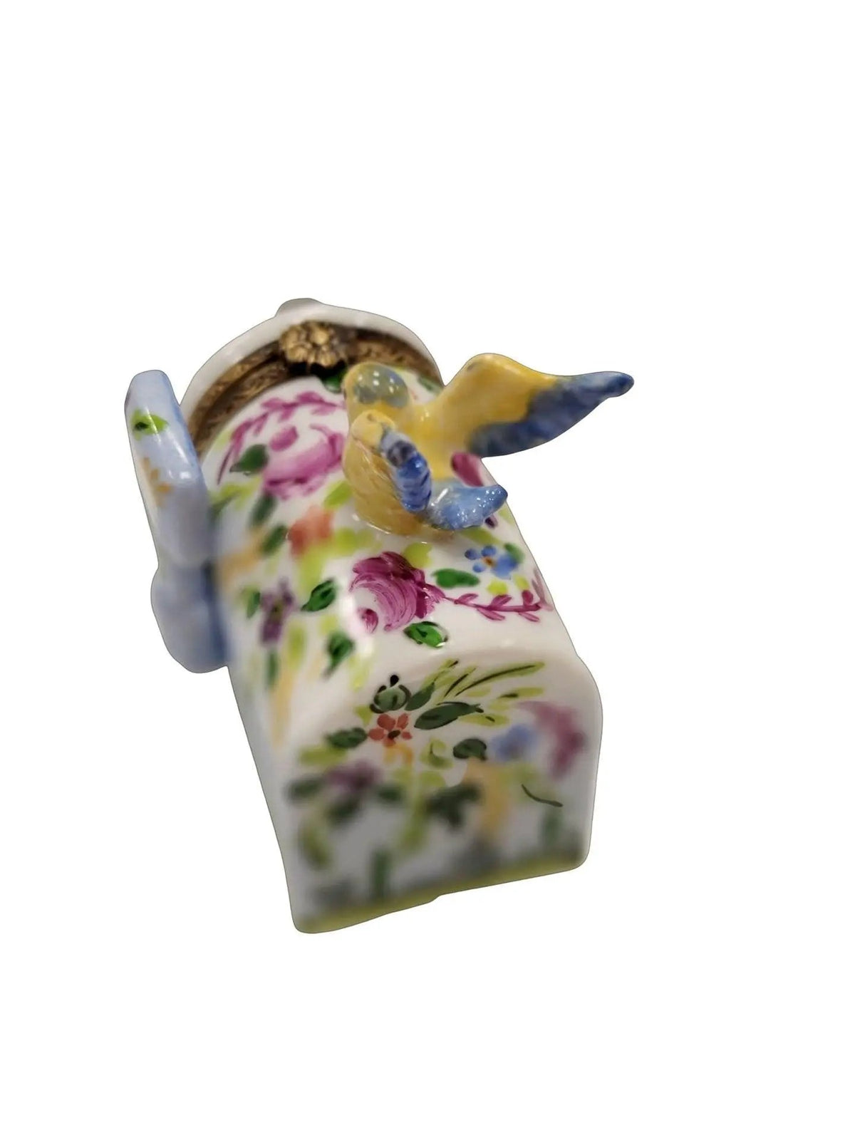 Fine art lovers will admire this Garden Mailbox with Bird Limoges box