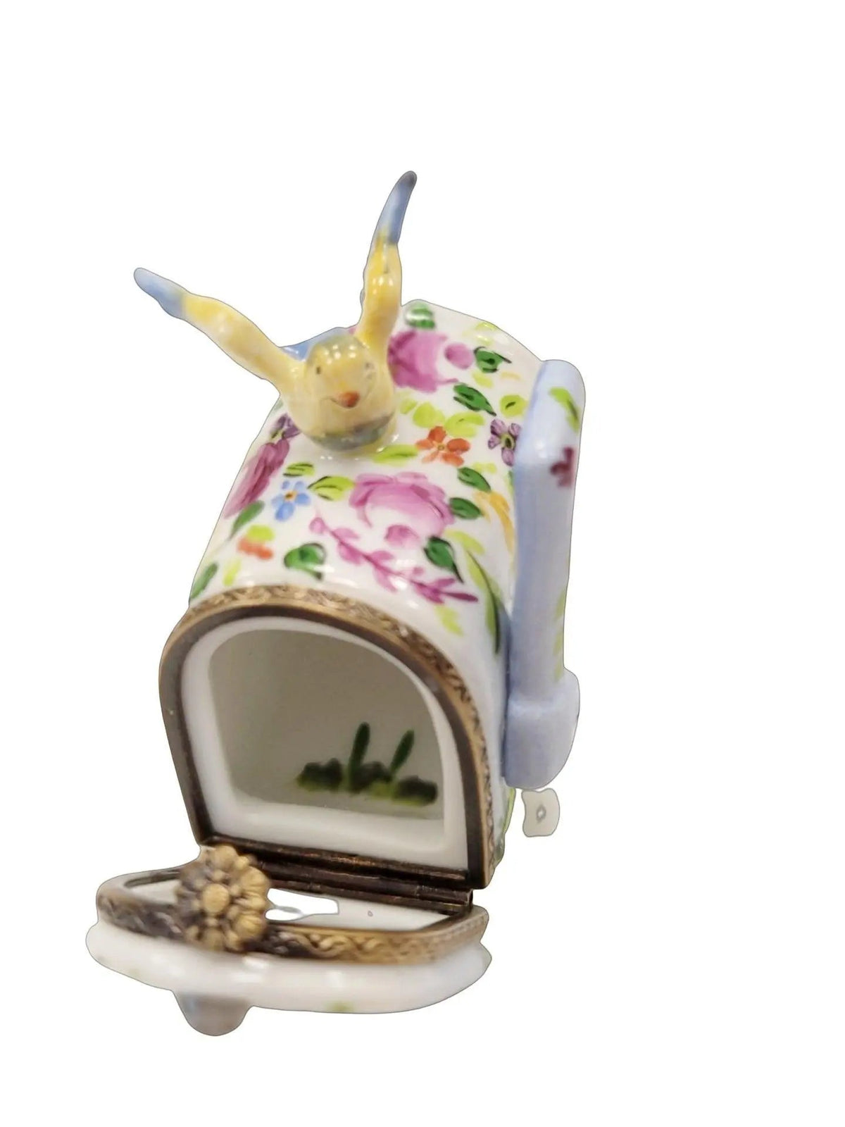 Garden Mailbox with Bird Limoges box painted by hand in Limoges, France, a gift to treasure
