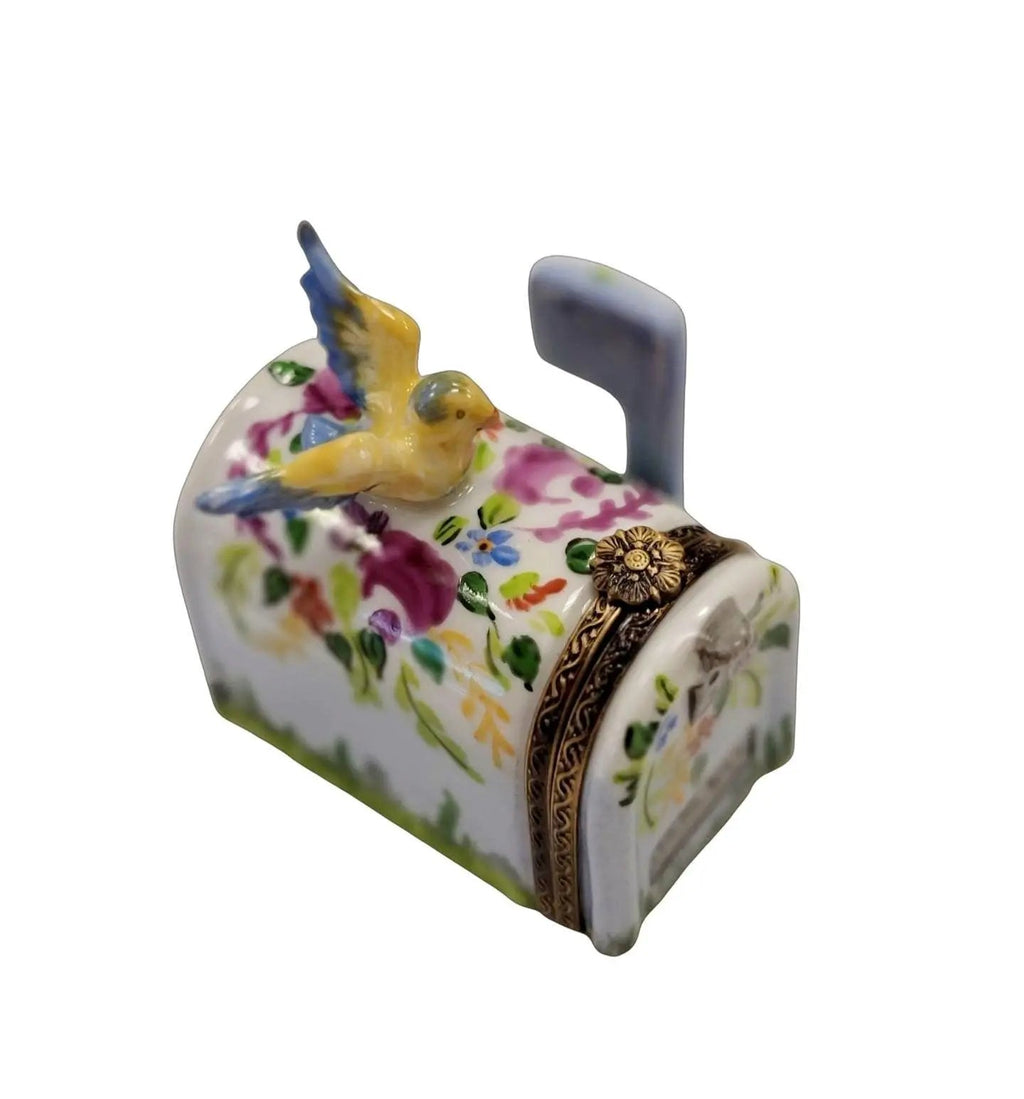 Garden Mailbox W Bird Limoges Box Figurine, view 6