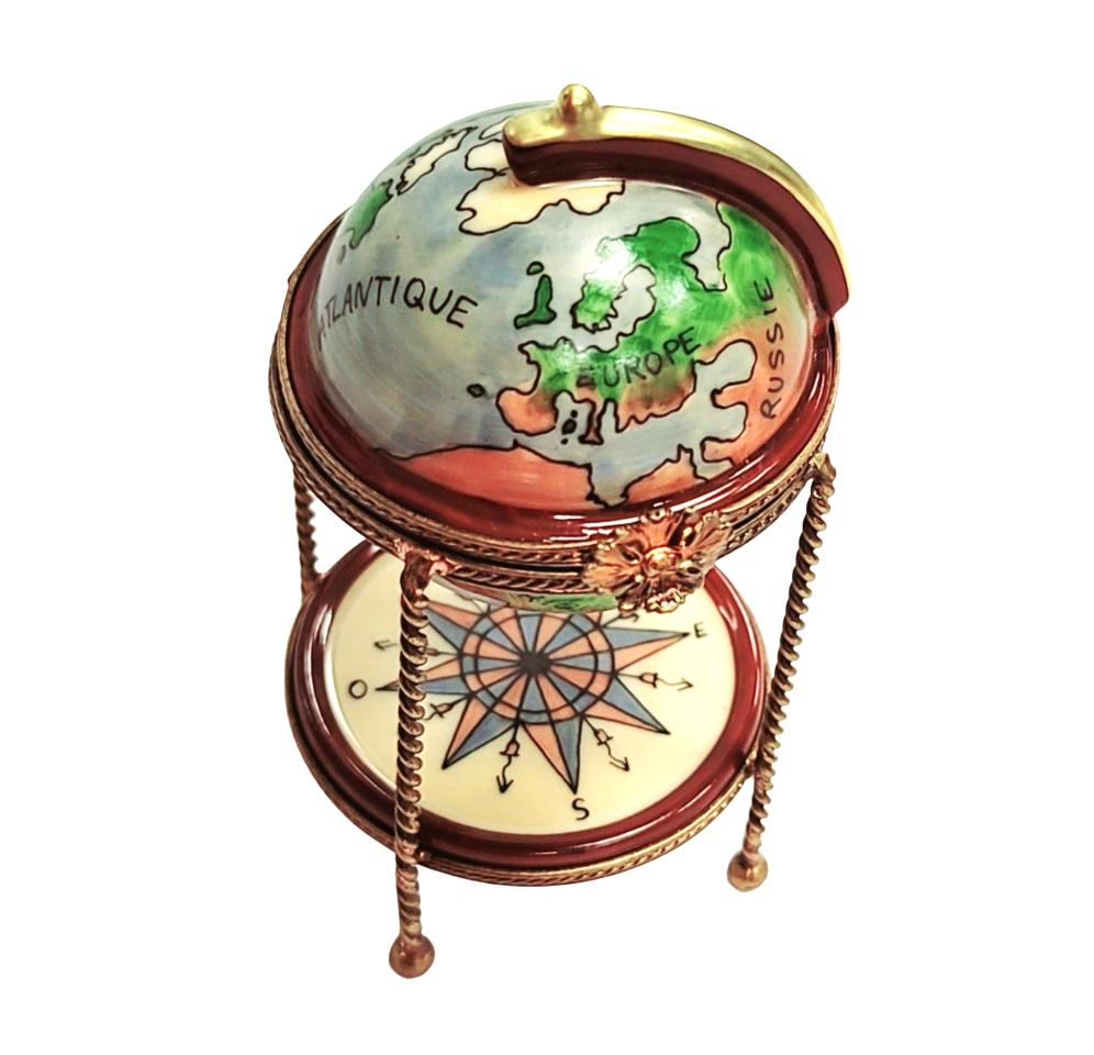 Globe Bar w Wine Glasses Limoges Box Figurine for Wine Lovers, view 3