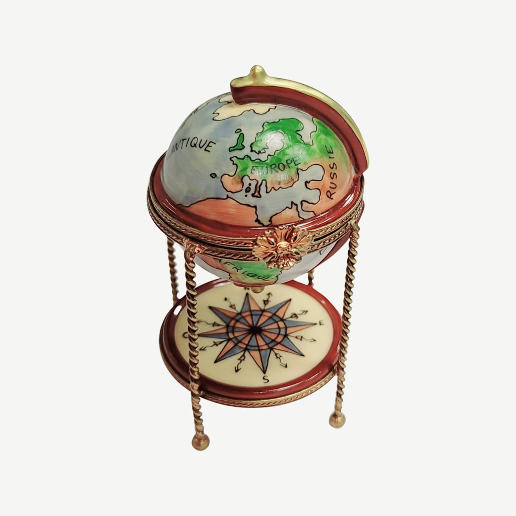 Globe Bar w Wine Glasses Limoges Box Figurine for Wine Lovers, view 4