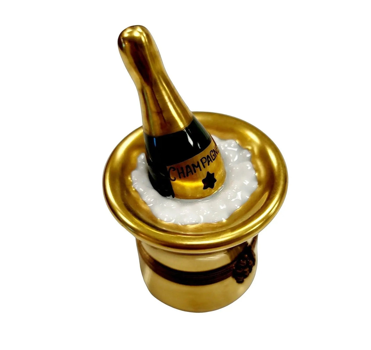 Limoges Boutique presents the Gold Champagne On Ice Luxury, a genuine Limoges box painted by hand in France