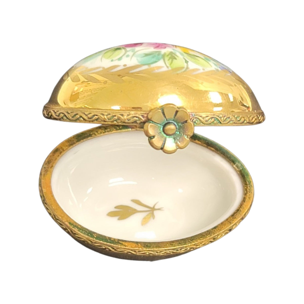 Gold Flowers Egg Limoges Box for Luxury Collectors, view 2