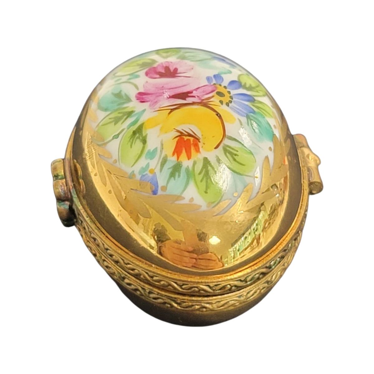 Gold Flowers Egg Limoges Box for Luxury Collectors, view 3