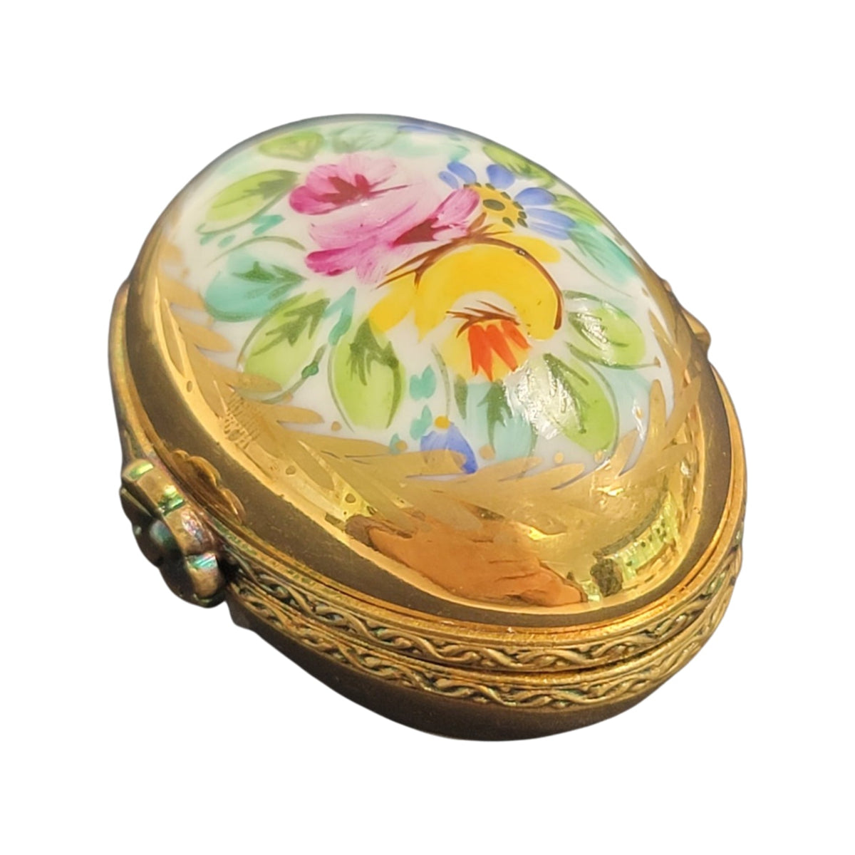 Gold Flowers Egg Limoges Box for Luxury Collectors, view 4