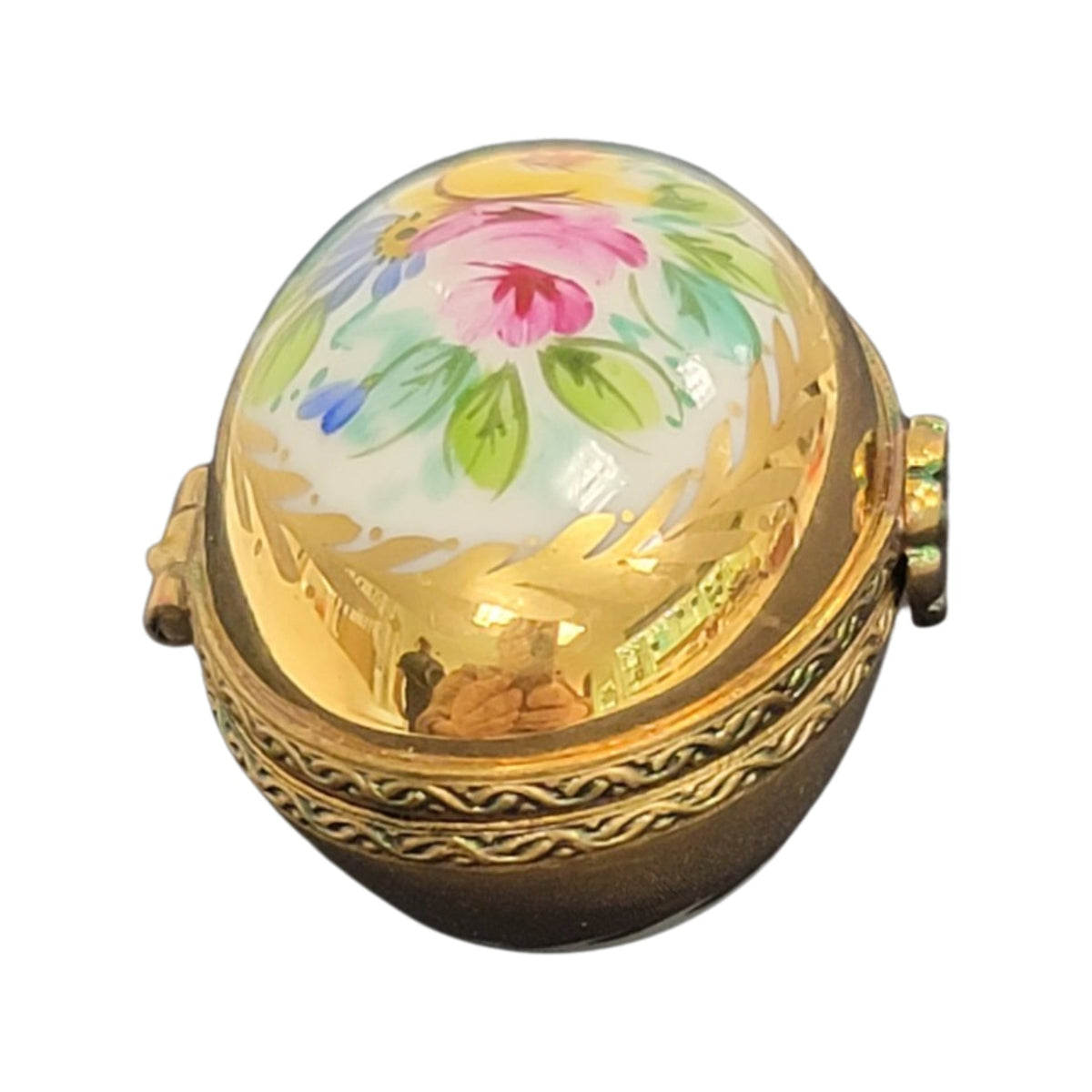 Gold Flowers Egg Limoges Box for Luxury Collectors, view 5