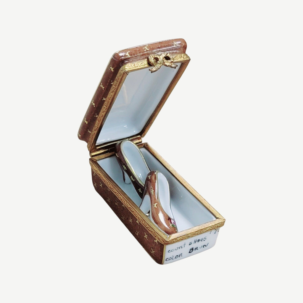 Shoes in Gold Roses Figurine Box, view 2