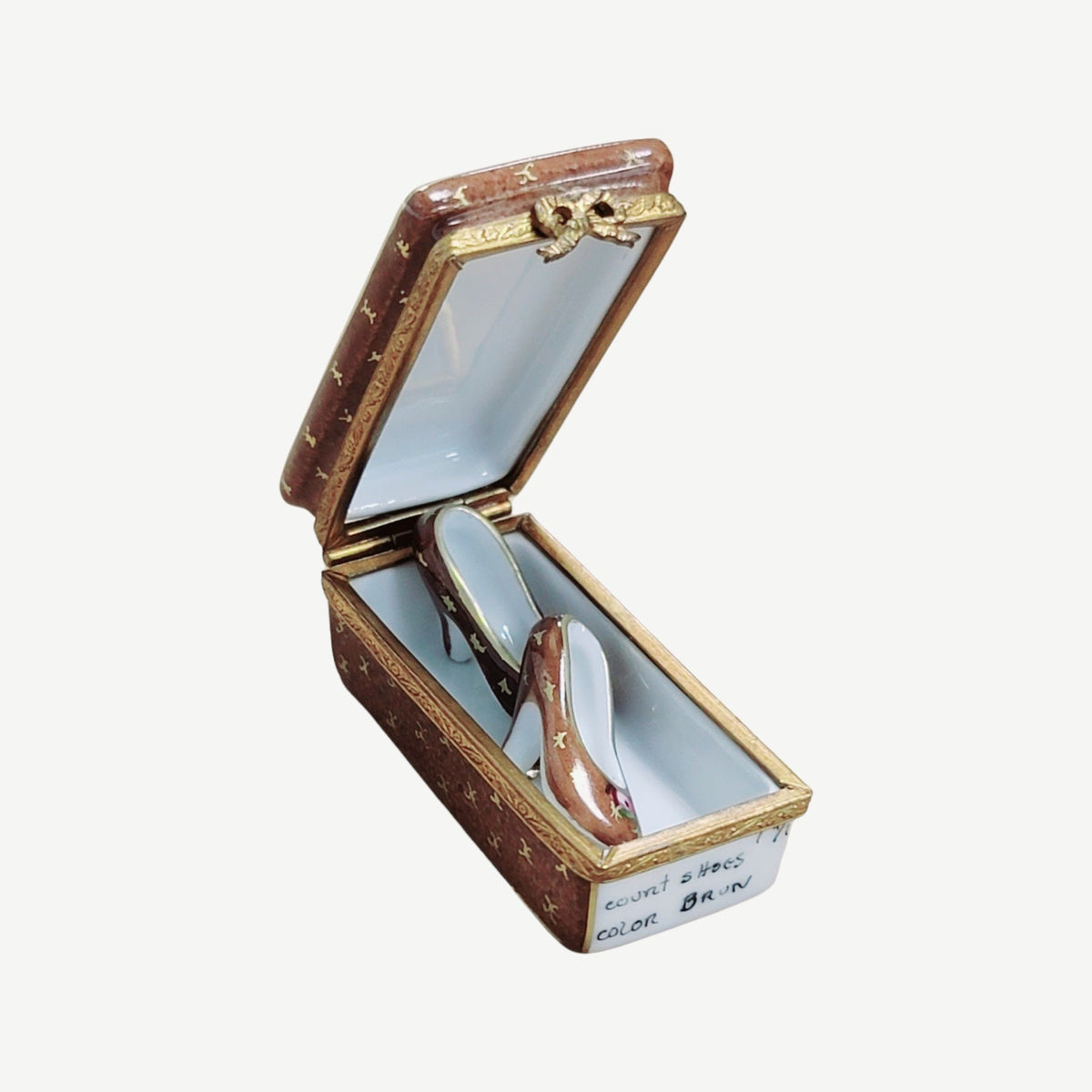 Shoes in Gold Roses Figurine Box, view 2