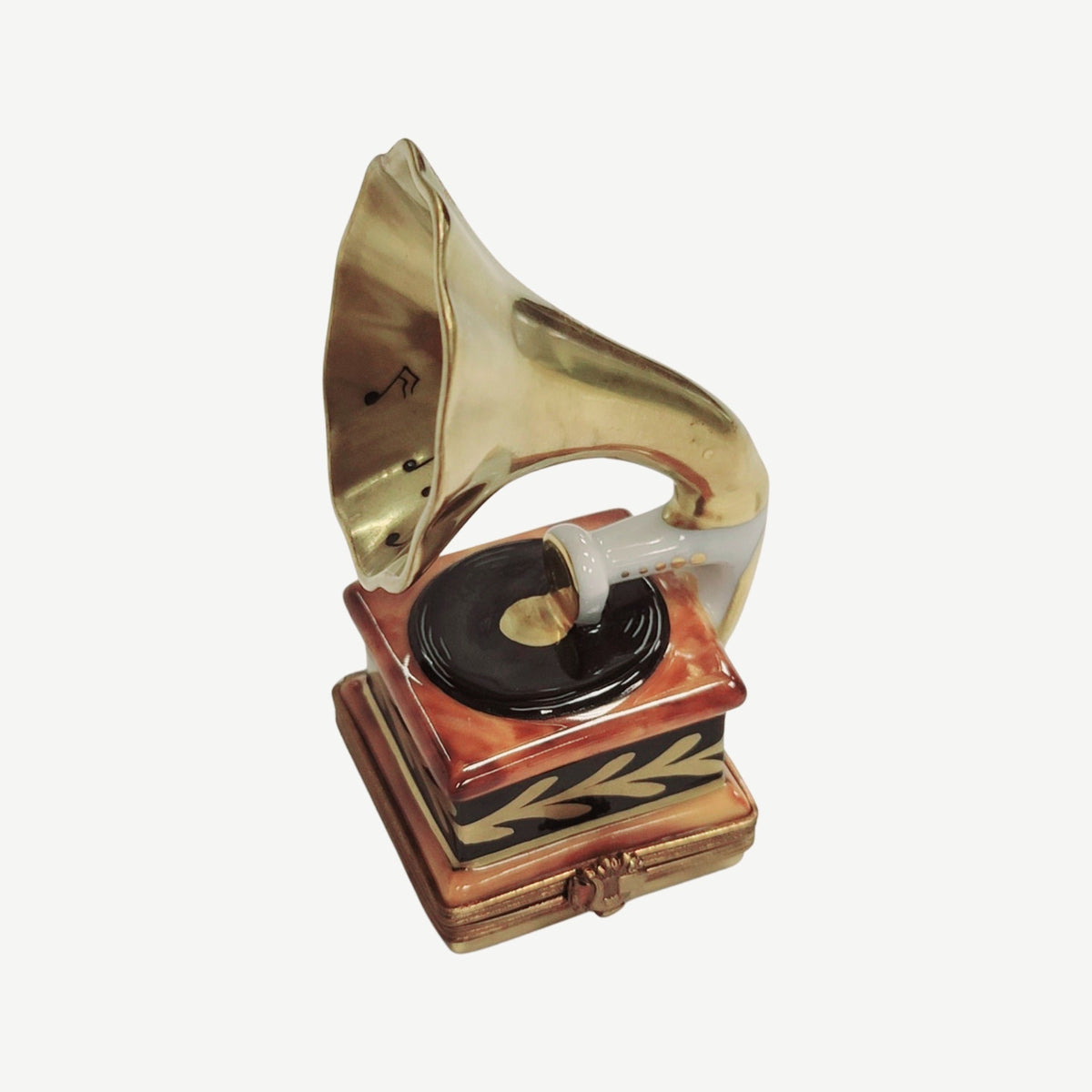 Gold Victrola Record Player Limoges Box Figurine Gift, view 5