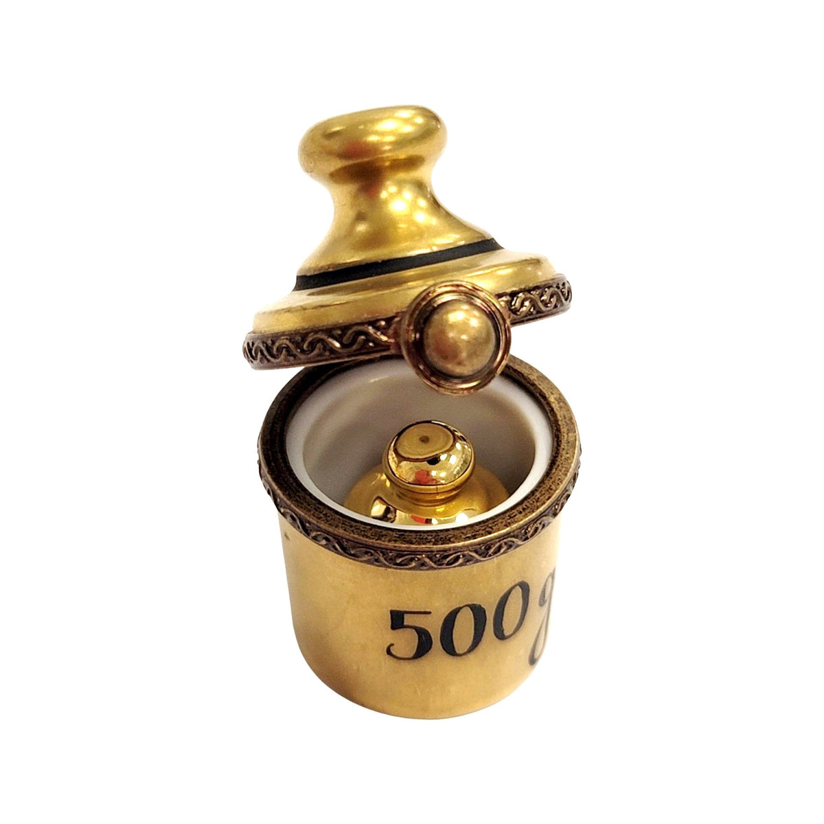 Gold Weight Limoges Box Figurine, view 2