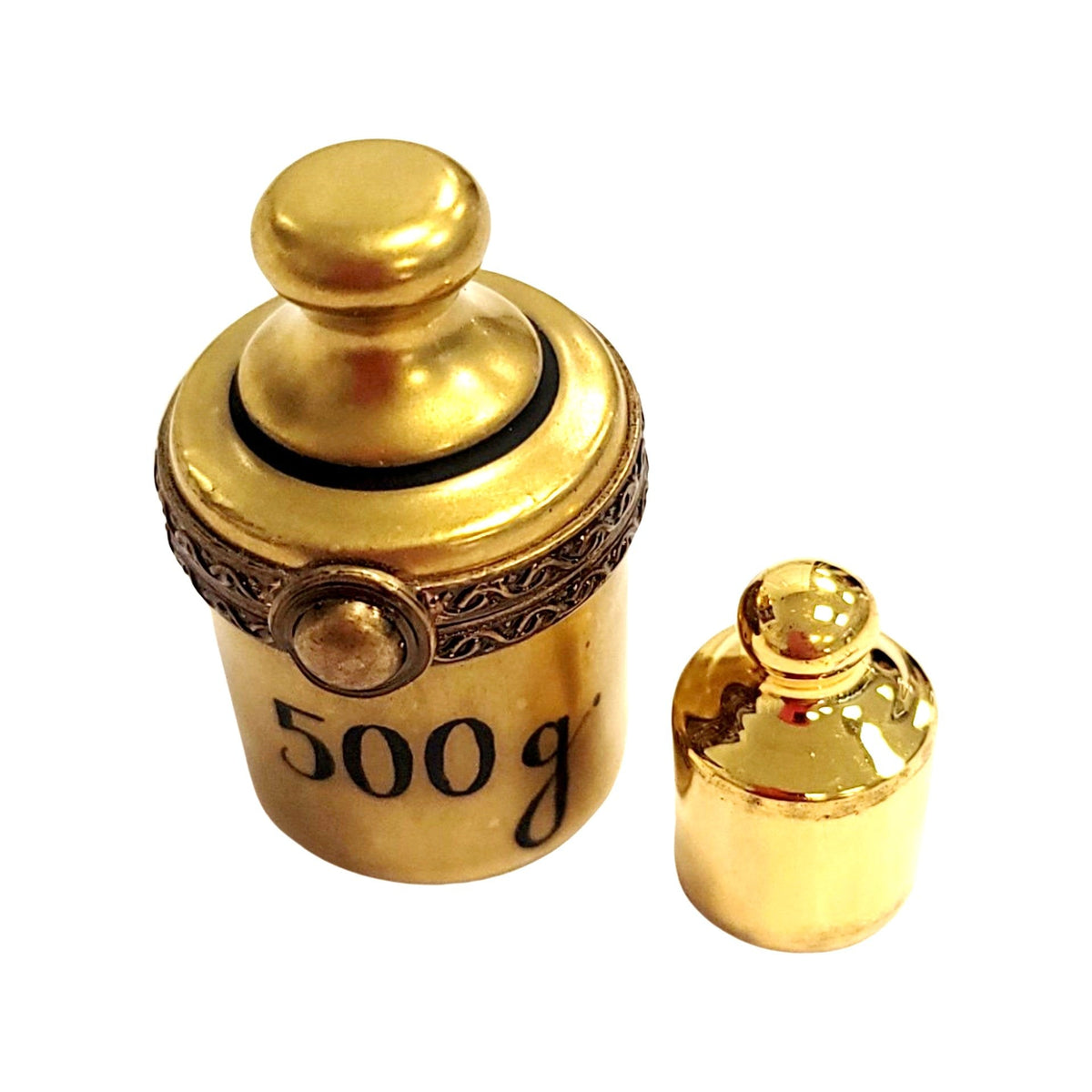 Gold Weight Limoges Box Figurine, a hand-painted Limoges porcelain gift