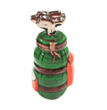 Golf Bag w Clubs Green Orange Sports Limoges Box Gift, a hand-painted Limoges porcelain gift