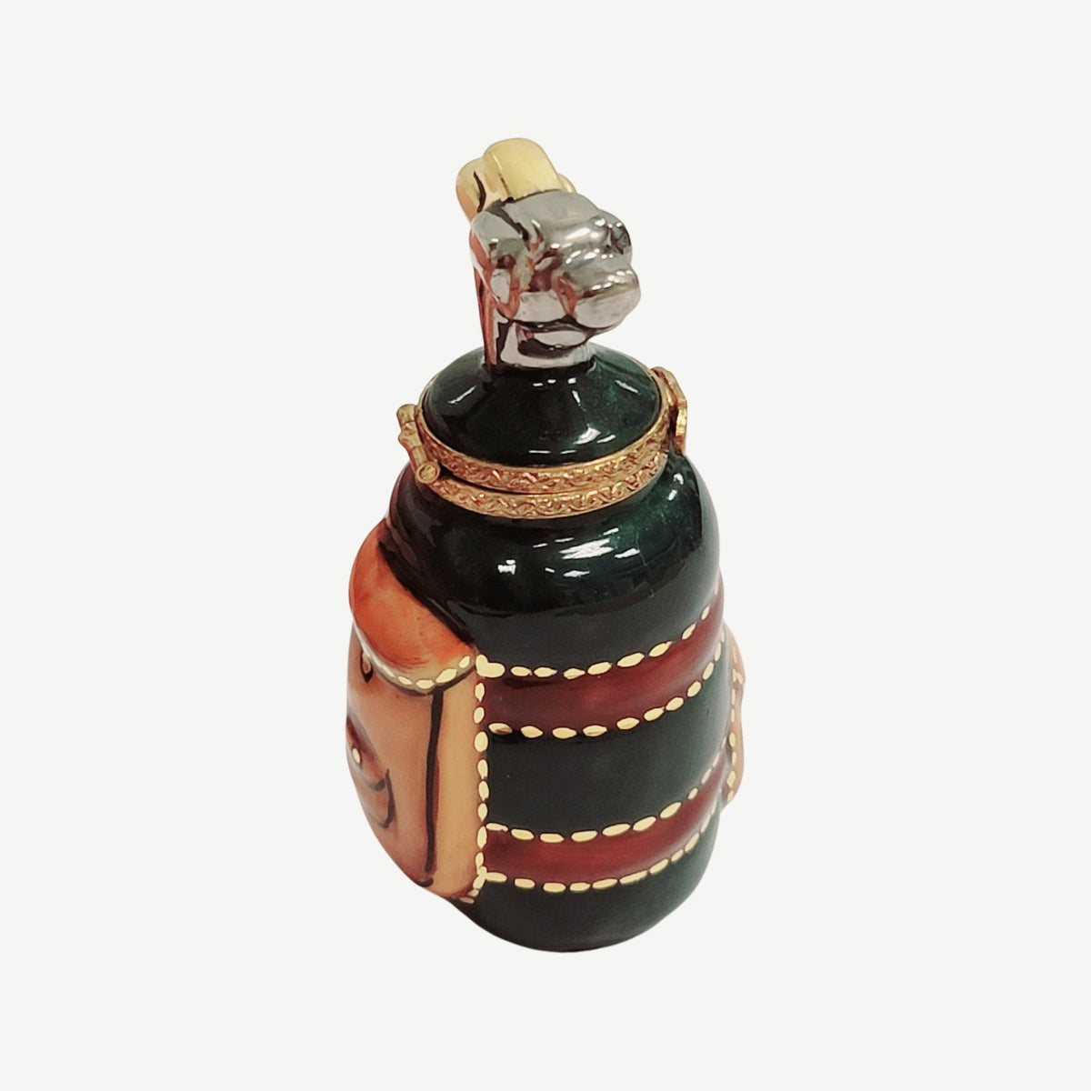 Golf Bag w Clubs Green Brown Sports Limoges Box Figurine, view 3