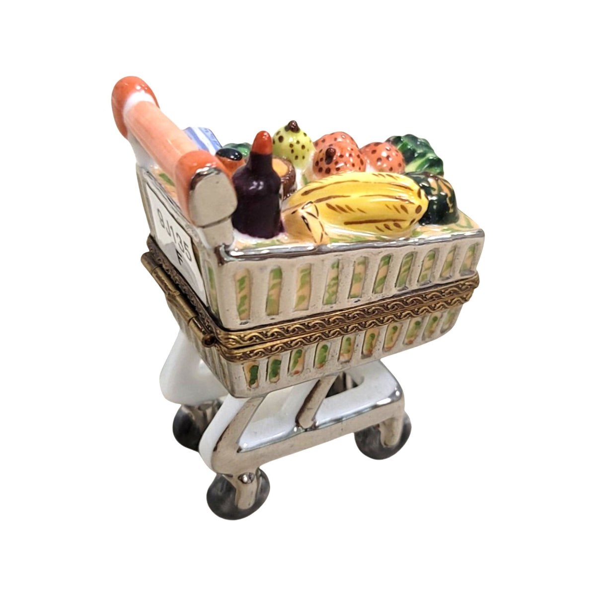 Groceries Shopping Cart Limoges Box Figurine for Collectors, view 3