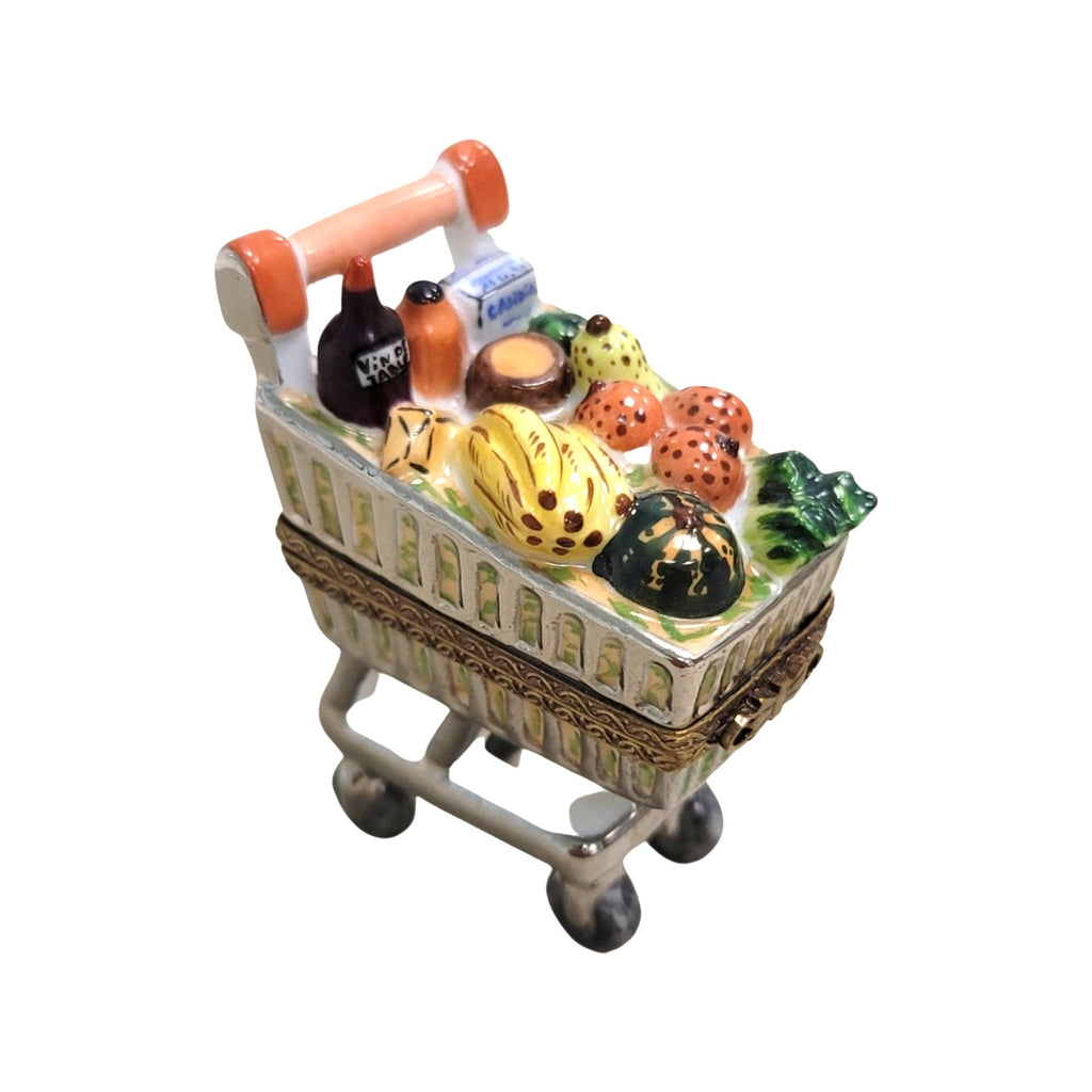 Groceries Shopping Cart Limoges Box Figurine for Collectors, view 4