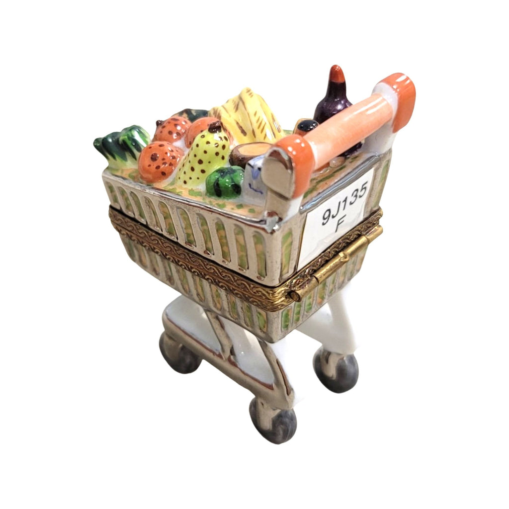 Groceries Shopping Cart Limoges Box Figurine for Collectors, view 5