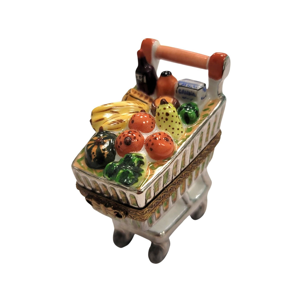 Groceries Shopping Cart Limoges Box Figurine for Collectors, view 6