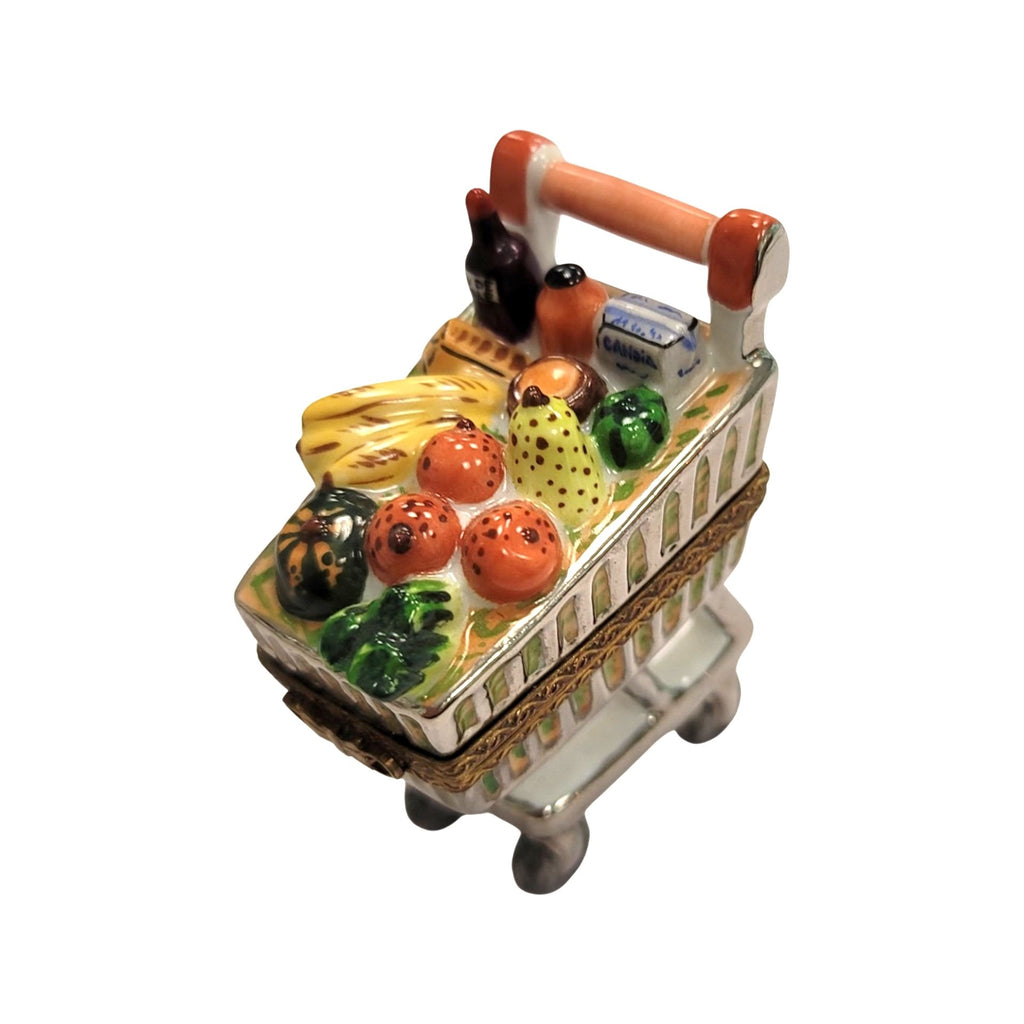 Groceries Shopping Cart Limoges Box Figurine for Collectors, view 7