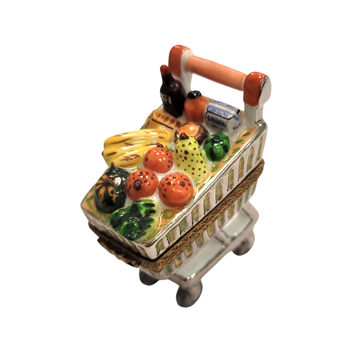 Groceries Shopping Cart Limoges Box Figurine for Collectors, view 7