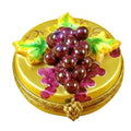 Grapes on Gold Oval Limoges Box for Fruit Collectors, a hand-painted Limoges porcelain gift