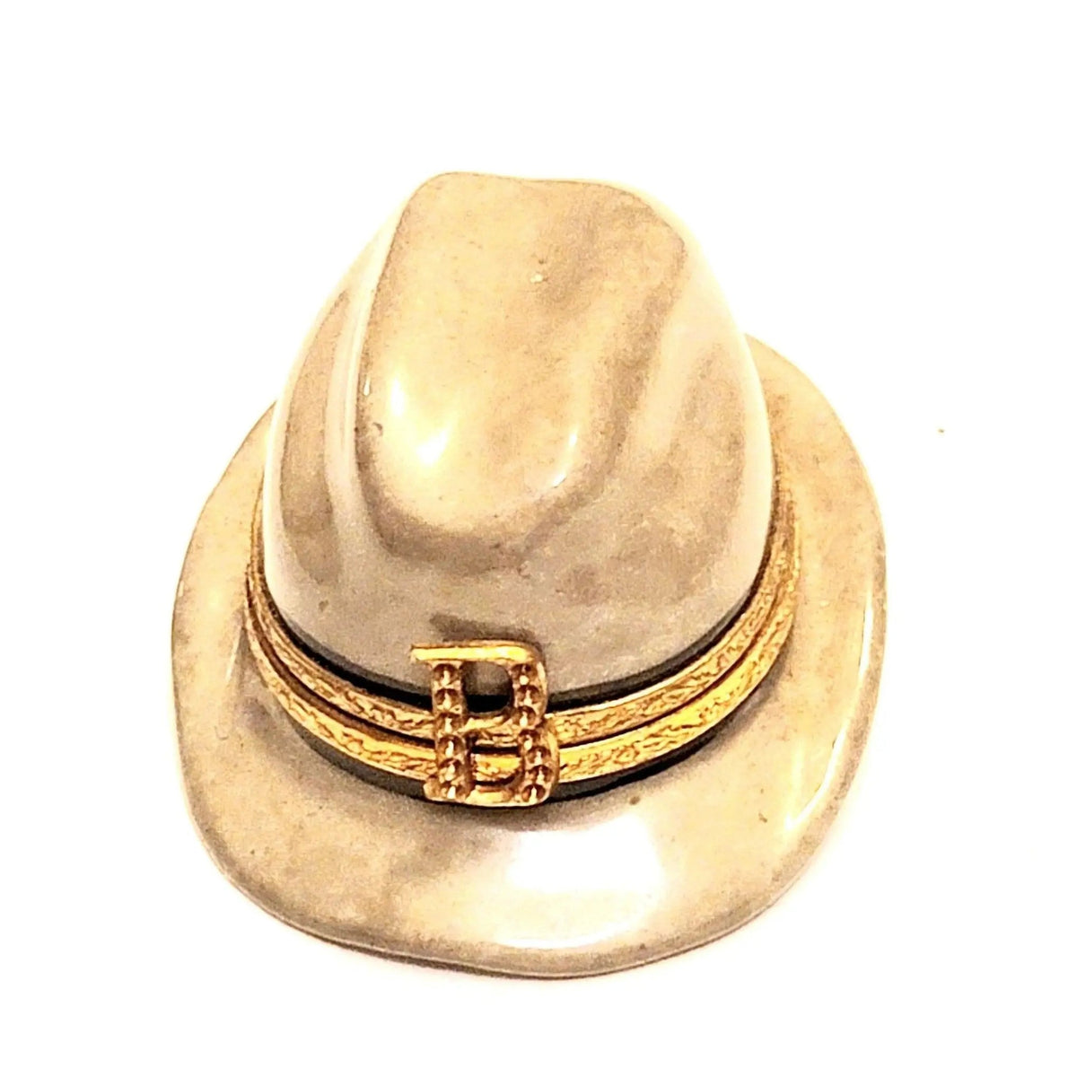 Gray Mens Hat Bling Gangster Limoges box, an heirloom-quality piece for collectors