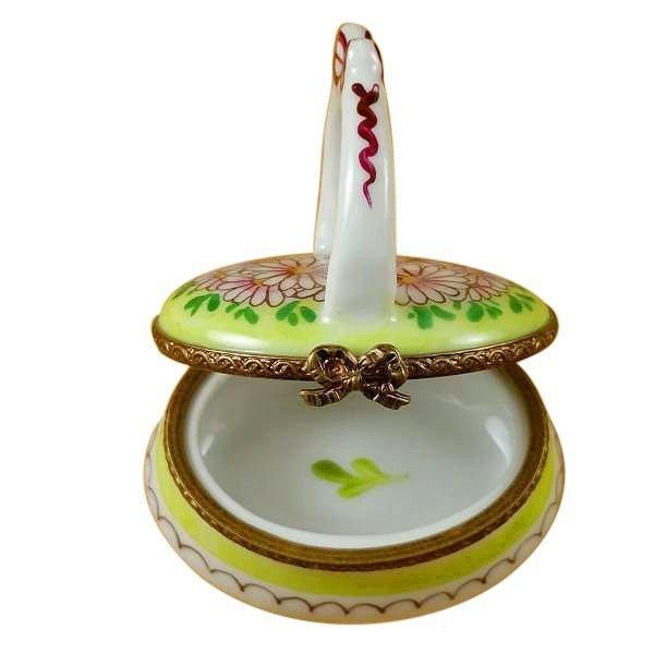 Green Basket with Handle Limoges Box, view 3