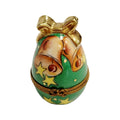 Green Egg Gold Knot Bell Box for Collectors Limoges, a hand-painted Limoges porcelain gift