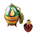 Green Gold Egg With One Bottle by Rochard, an authentic French Limoges box from Limoges Boutique