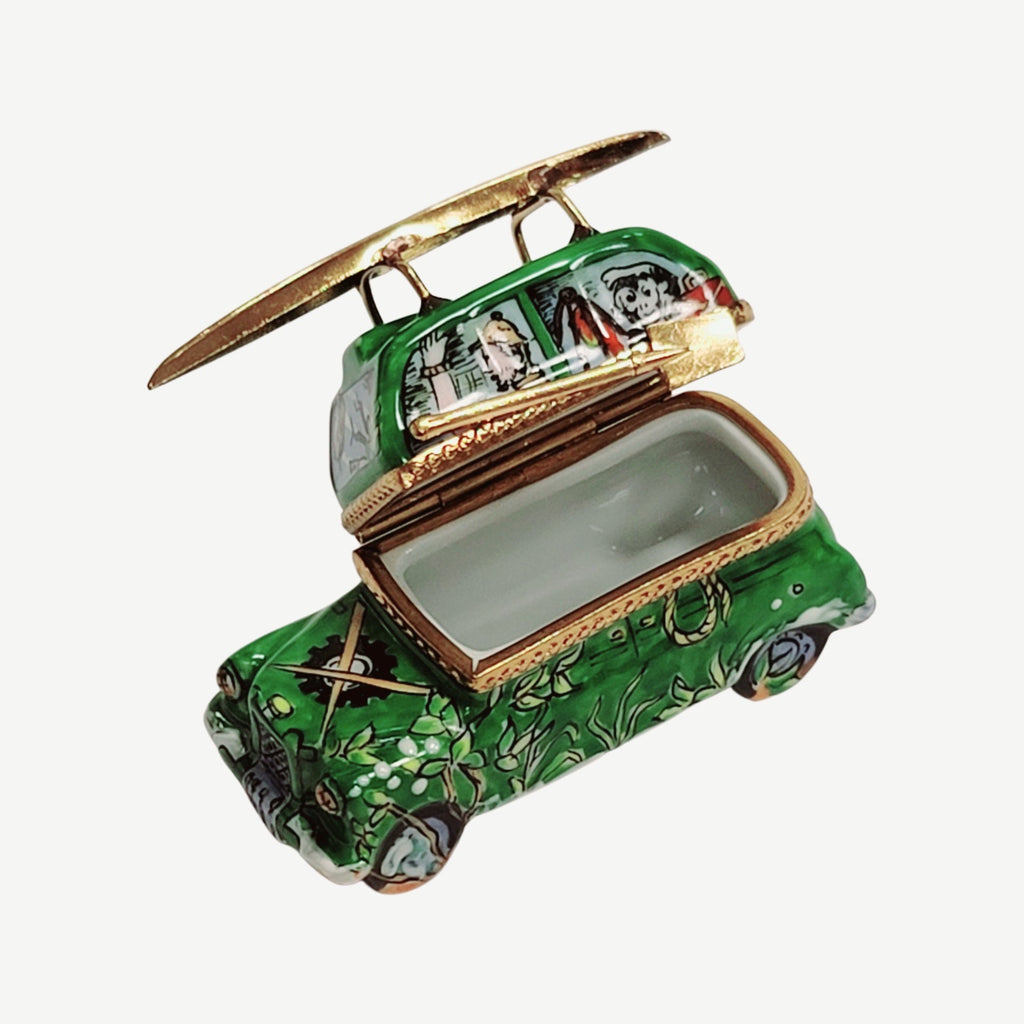 Kayak Canoe Camping Vehical Car Green Limoges Box Gift, view 2
