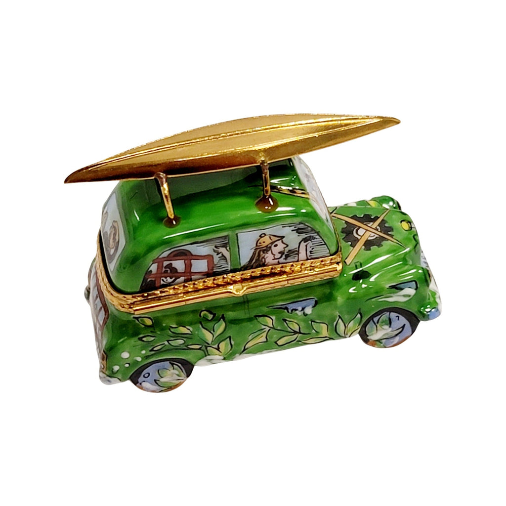 Kayak Canoe Camping Vehical Car Green Limoges Box Gift, view 3