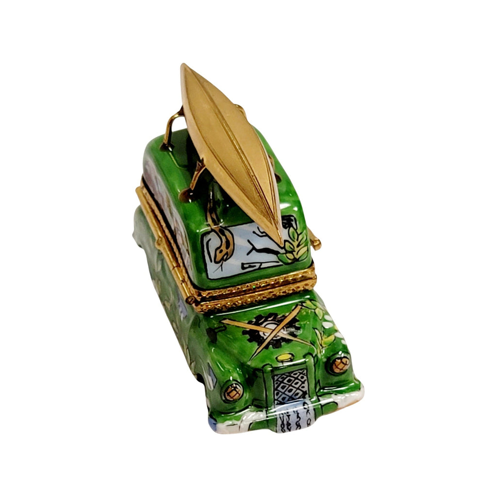 Kayak Canoe Camping Vehical Car Green Limoges Box Gift, view 5
