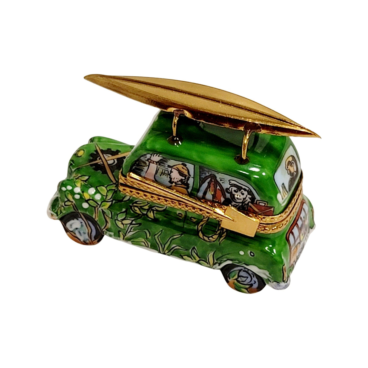 Kayak Canoe Camping Vehical Car Green Limoges Box Gift, view 7