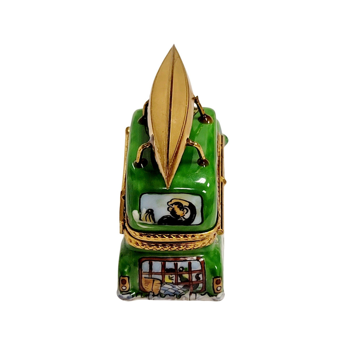 Kayak Canoe Camping Vehical Car Green Limoges Box Gift, view 8