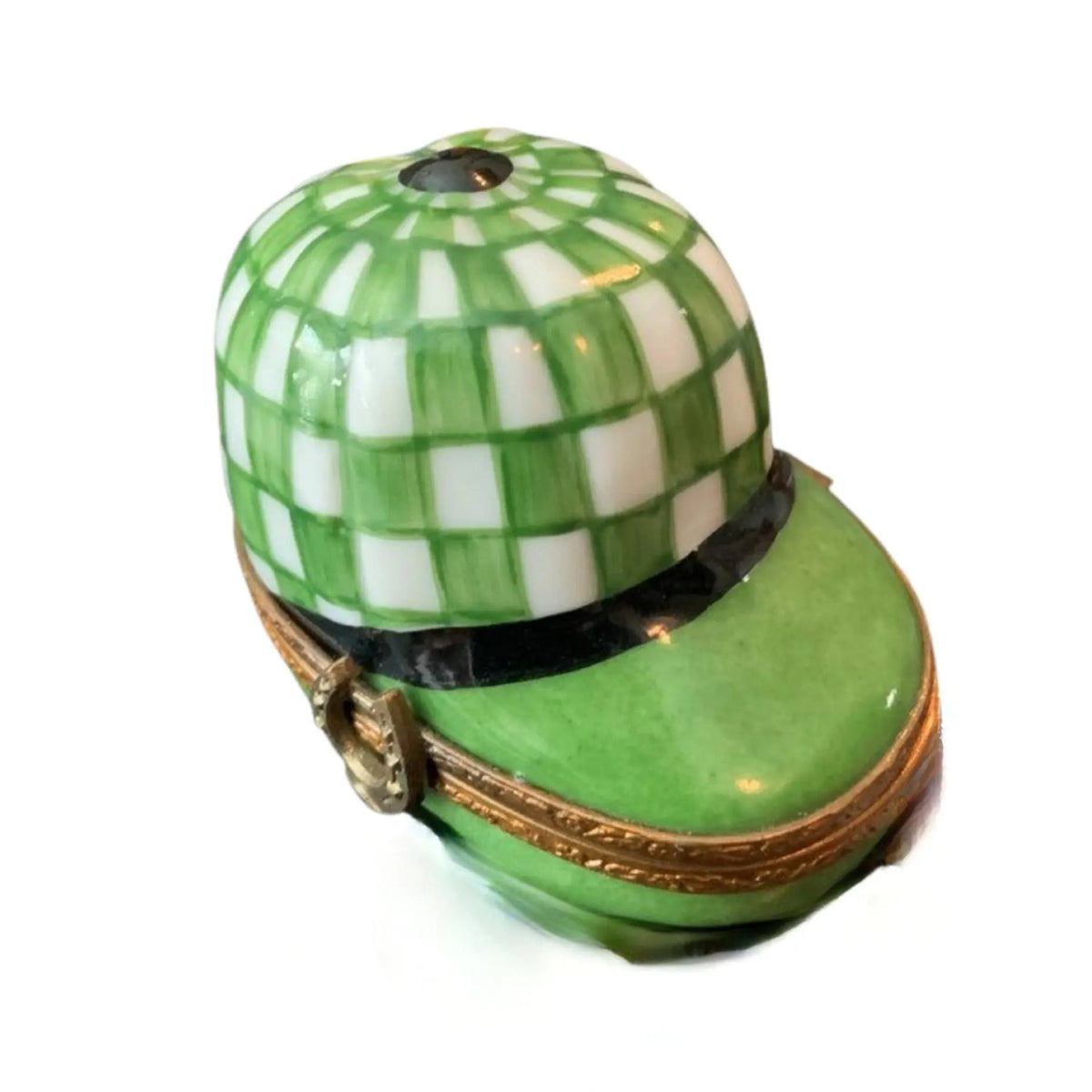 Green Der Hat Cap Limoges box painted by hand in Limoges, France, a gift to treasure