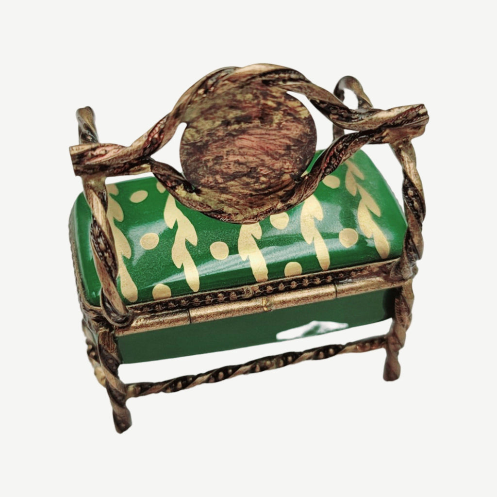 Green Love Seat Limoges Box Figurine, view 3