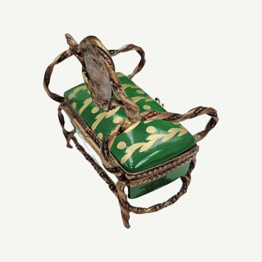 Green Love Seat Limoges Box Figurine, view 5