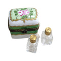 Limoges Boutique presents the 2 Perfume Green Roses, a genuine Limoges box painted by hand in France
