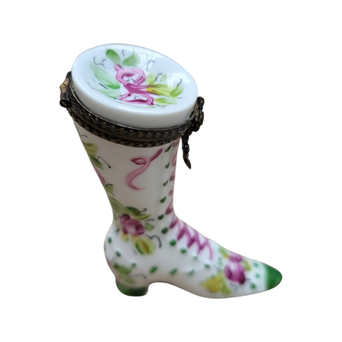 Green Victorian Boot Shoe Fashion Figurine for Collectors, view 5