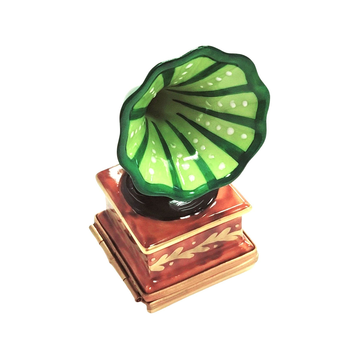 Green Victrola Record Player Limoges, view 3