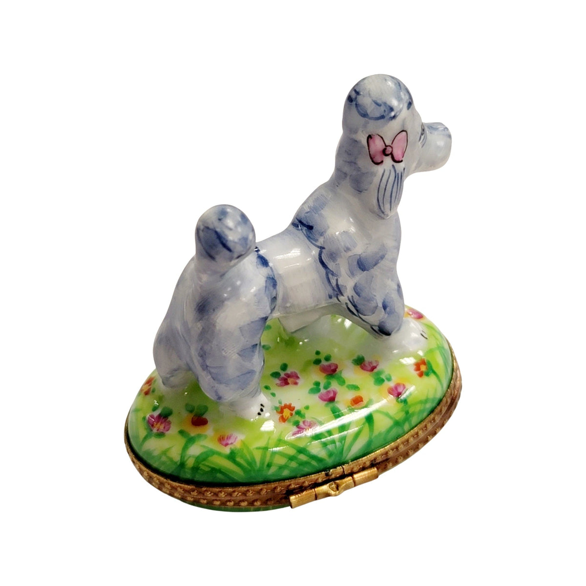 Grey Blue Poodle Limoges Box for Dog Lovers, view 2
