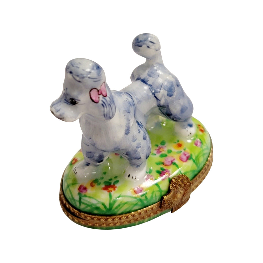 Grey Blue Poodle Limoges Box for Dog Lovers, view 3