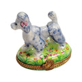 Grey Blue Poodle Limoges Box for Dog Lovers, a hand-painted Limoges porcelain gift