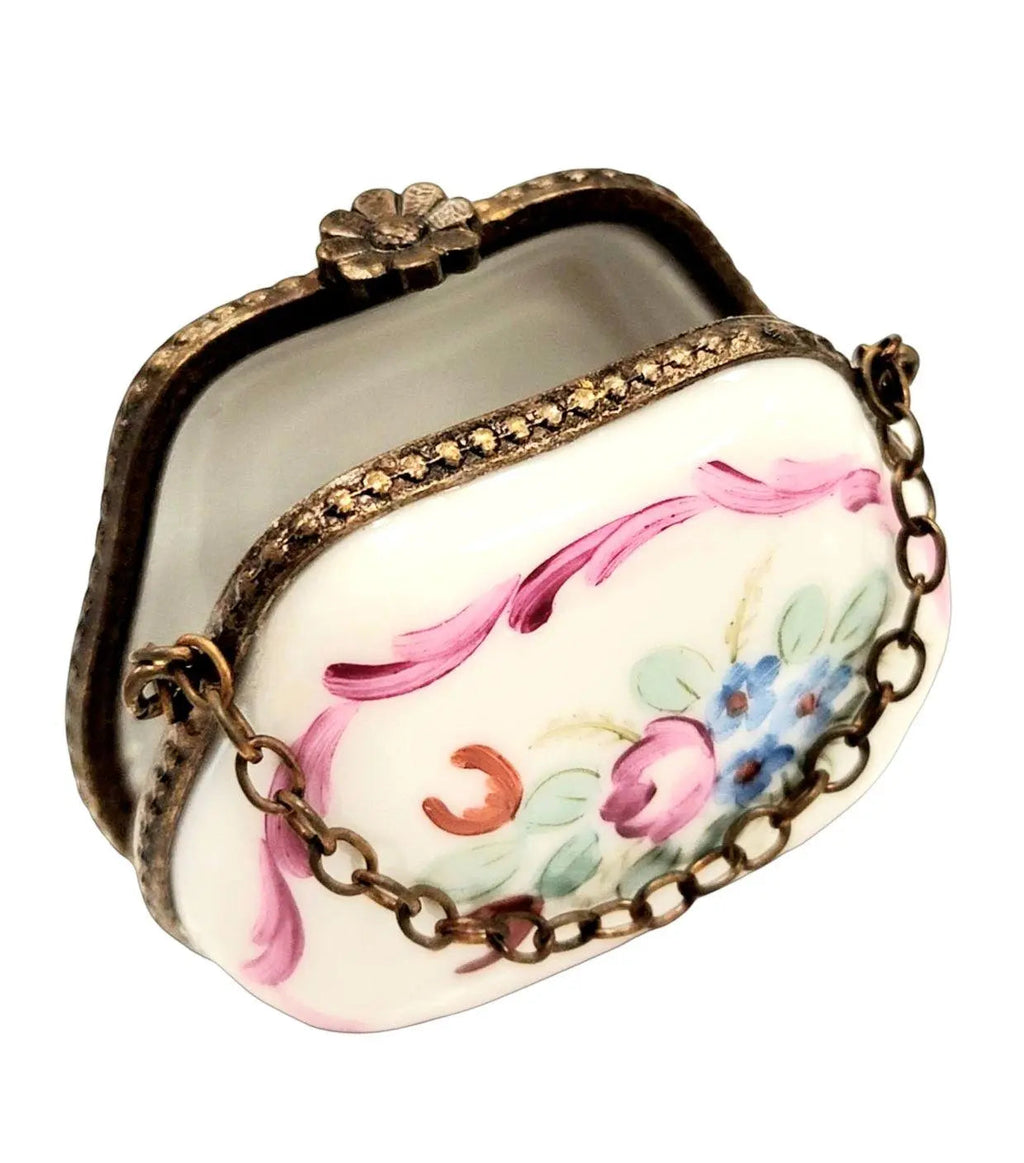 Purse Flower Patch Special HandPainted Brass Limoges Box, view 2